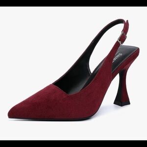 Susanny Slingback Kitten Heels Elegant Dressy Pumps for Women Closed Pointy Toe